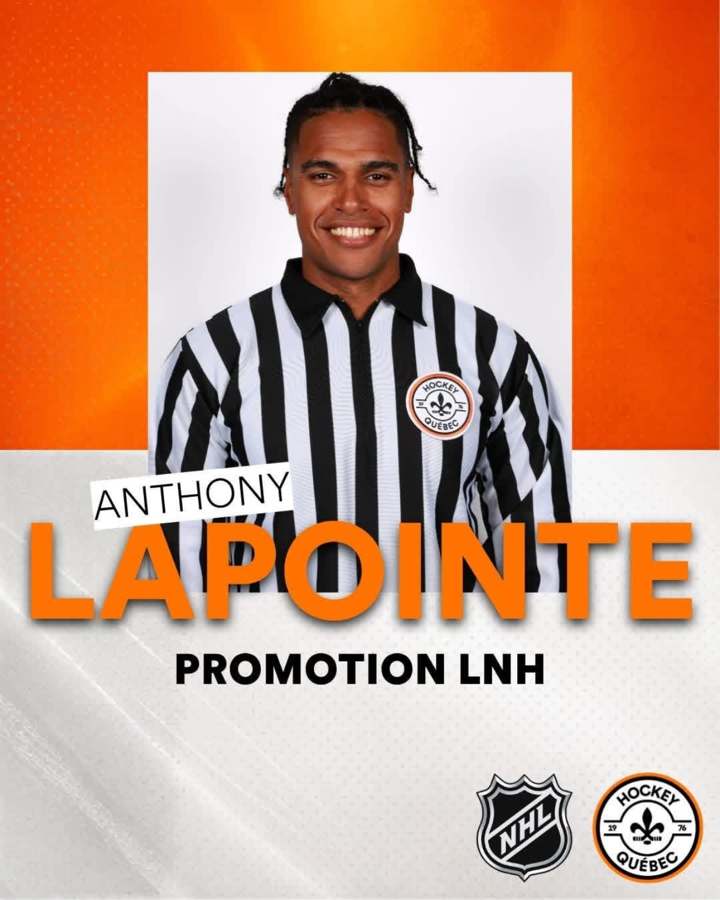Visuel Hockey Québec annonçant la promotion LNH d’Anthony Lapointe.