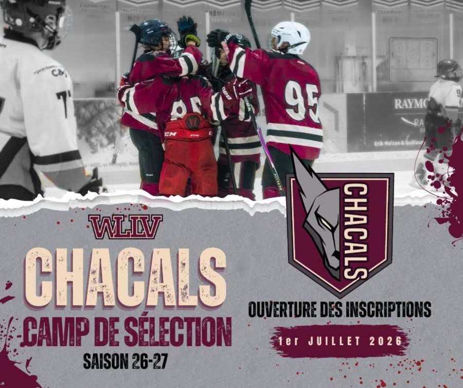 Affiche du camp de sélection WLLV Chacals pour la saison 2026-2027.